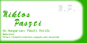 miklos paszti business card